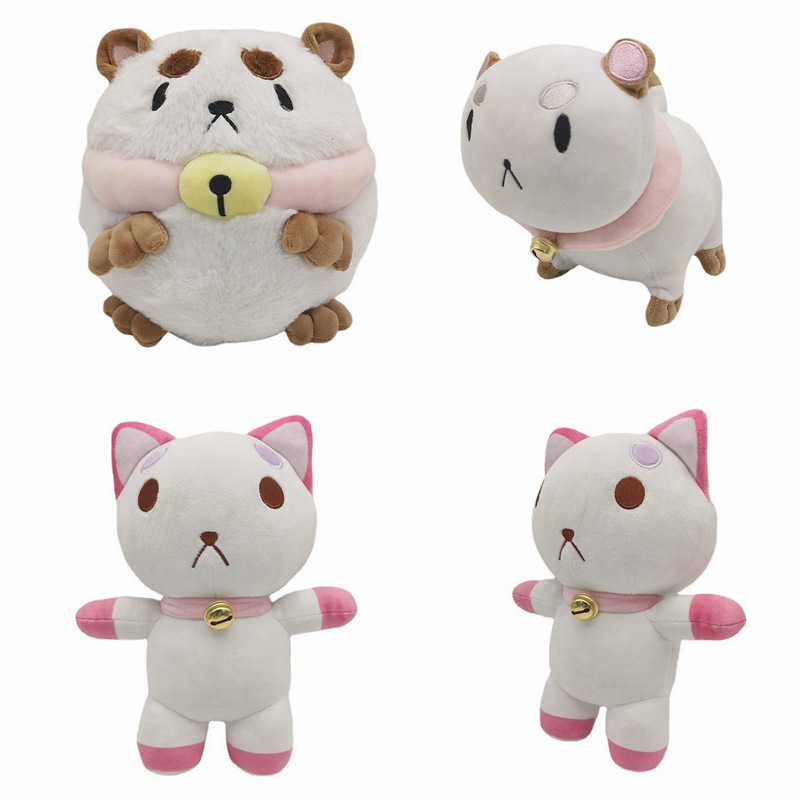 Cross-border new puppycat plush bell cat bee sister and dog Cat plush toy animation surrounding