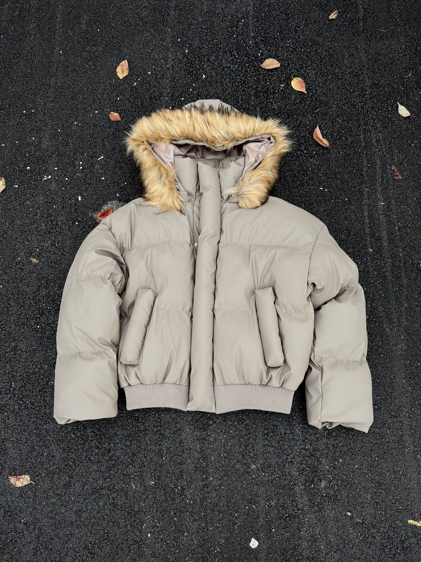 Non-Detachable Fur Collar Hooded High-End Cotton Coat for Men, Thickened Cotton Jacket, High-End Warm Pu Leather Cotton-Padded Jacket, Puffer Jacket