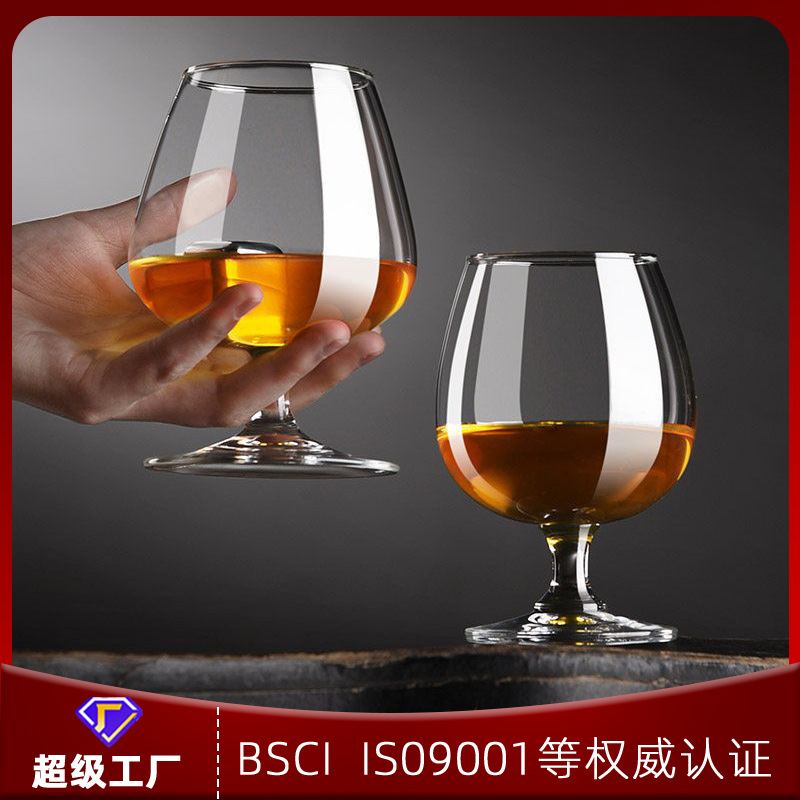 French Short-Stemmed Brandy Glass Crystal Thickened Whiskey Glass Set of 6 0.1kg Cups