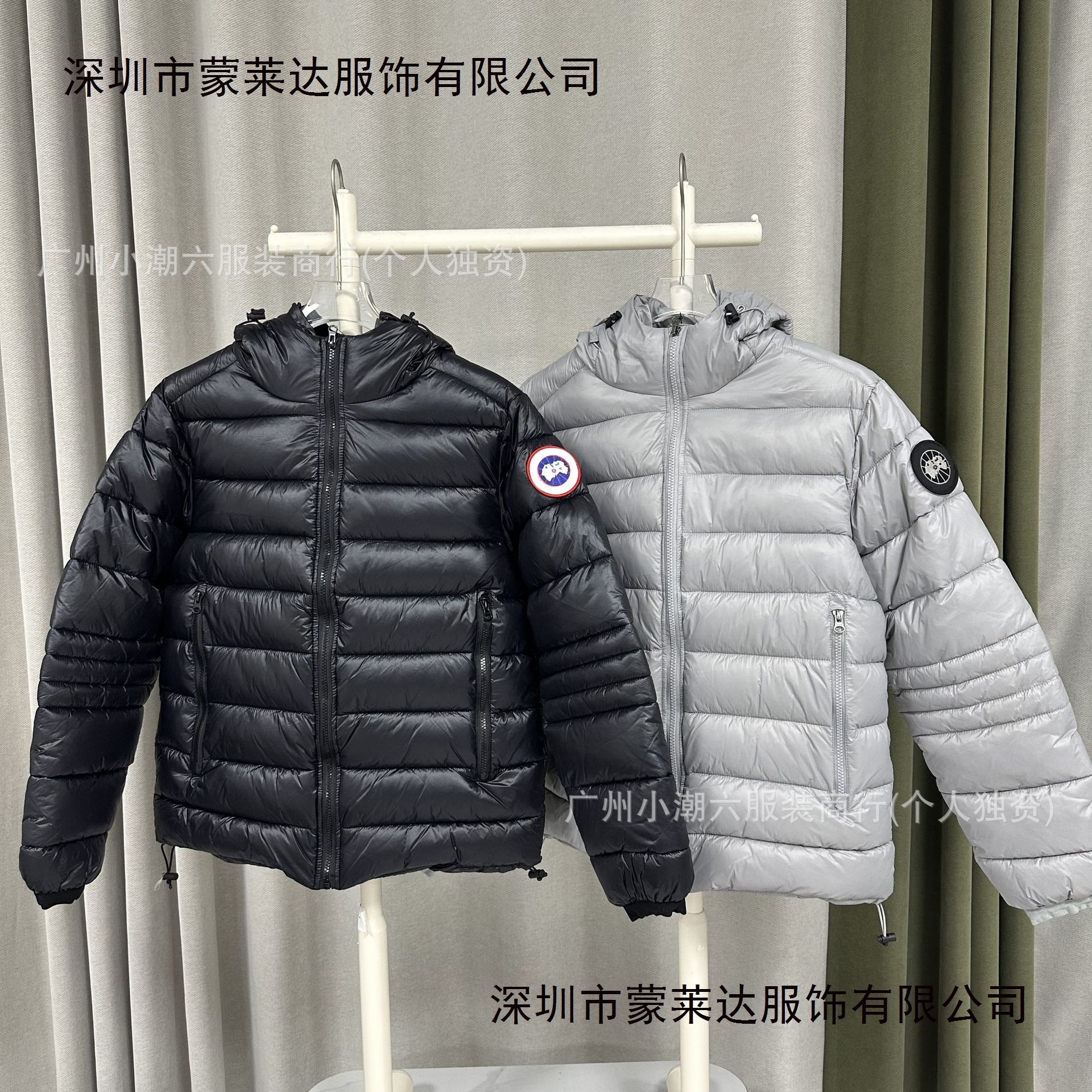 Overseas Version Ss23 Goose Warm Solid Color Hooded Logo Cotton Jacket Men's Cypress Series Coat Glossy Finish