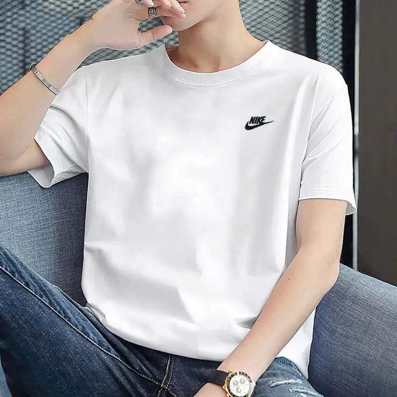 Nike Nike Short Sleeve Men Official Flagship Summer New Arrival Sports T-shirt Casual Half Sleeve round Neck Pure Cotton T-shirt