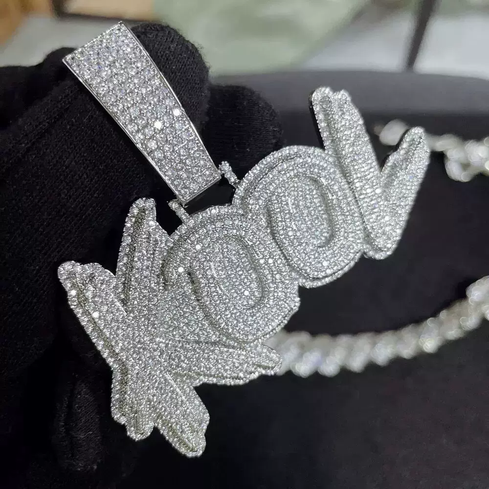 Customized European and American New Hip Hop Full Diamond Alphabet Number Pendant with Zircon, Personalized Trendy Necklace, Birthday Gift