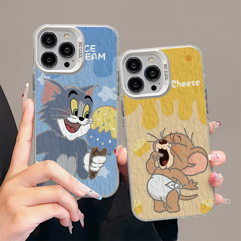 Couple Tom Jerry for Apple 14plus Phone Case iPhone12promax Hard 15 Drop-resistant 13 Cute