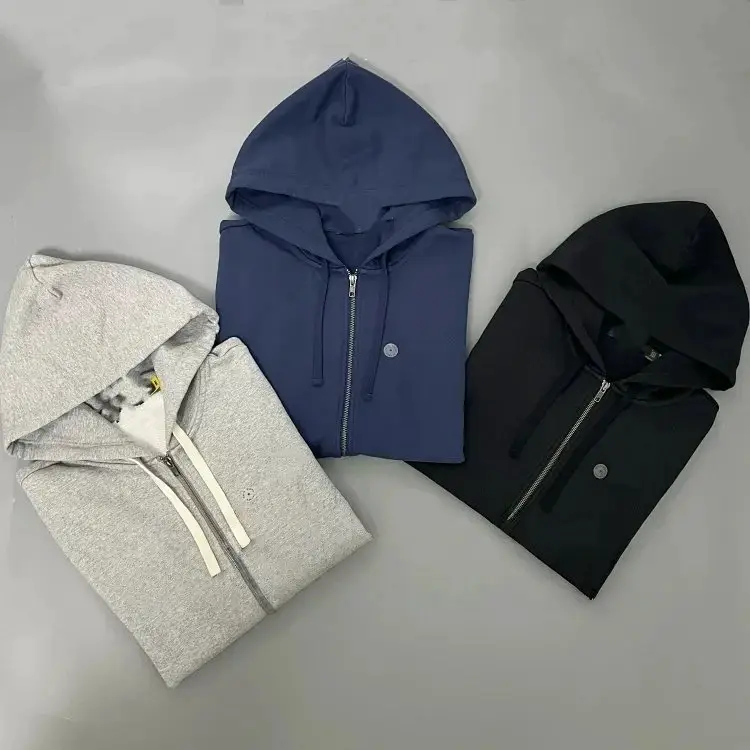 Heavy industry washing process zipper hooded jacket