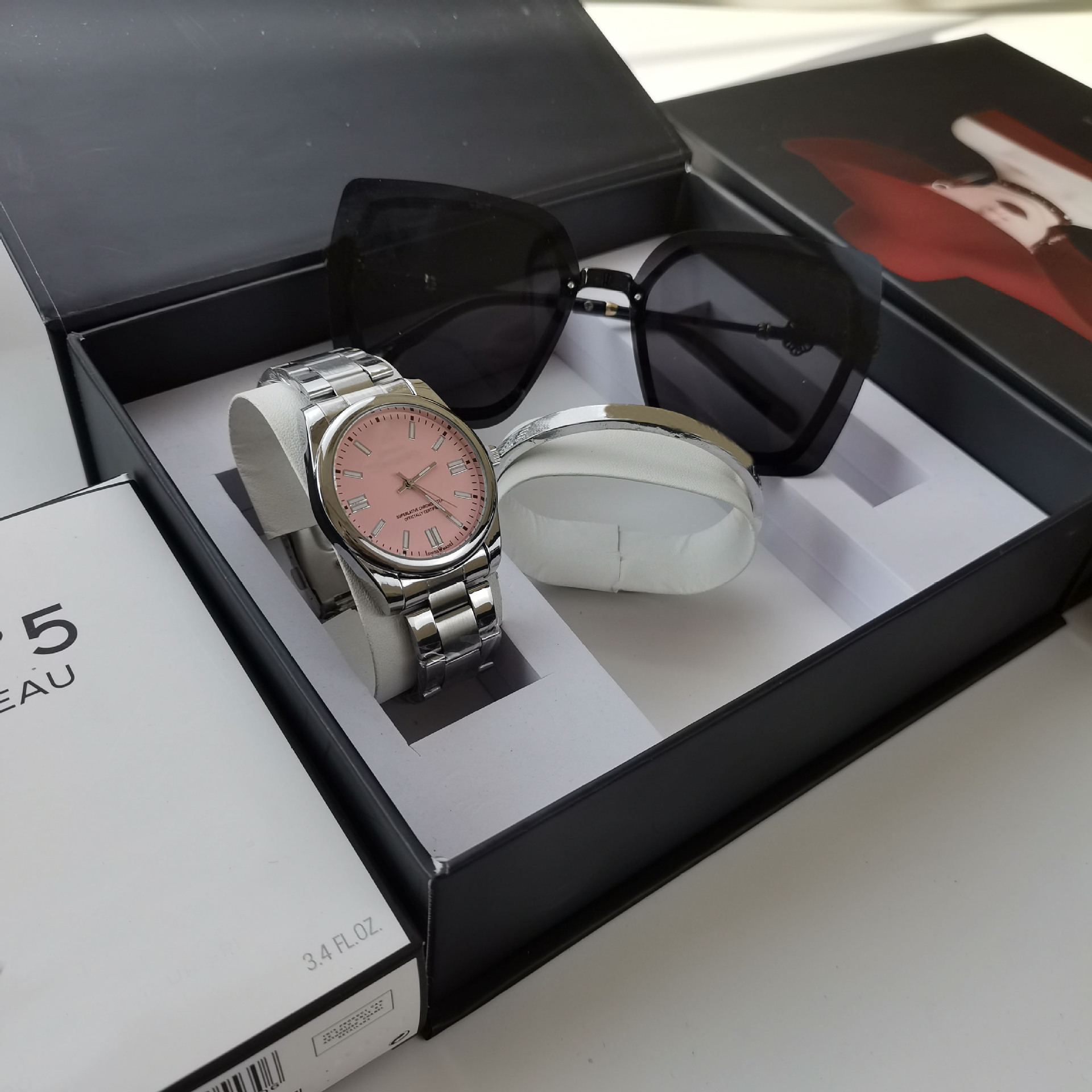 Cross-Border Popular Watch and Sunglasses Set Fruit Couple Watch Ladies Classic Steel Band Couple Watch