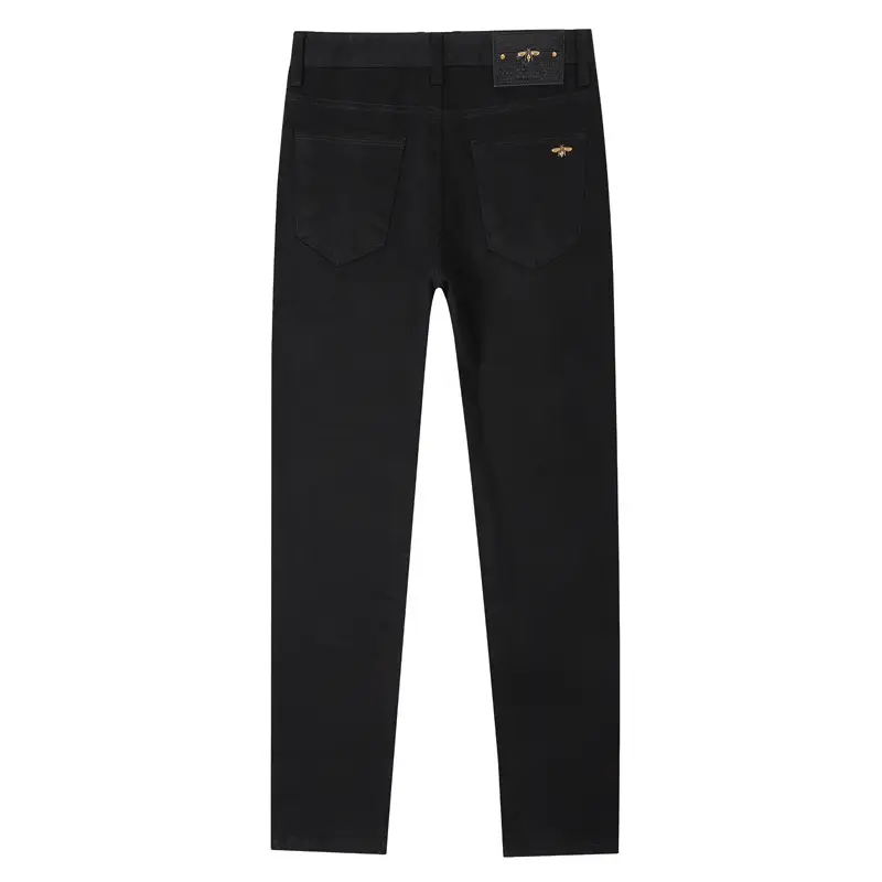 2025 New Spring Jeans Men's Straight Slim-fit European Goods Light Luxury Trendy Brand High-end Simple Black Long Pants