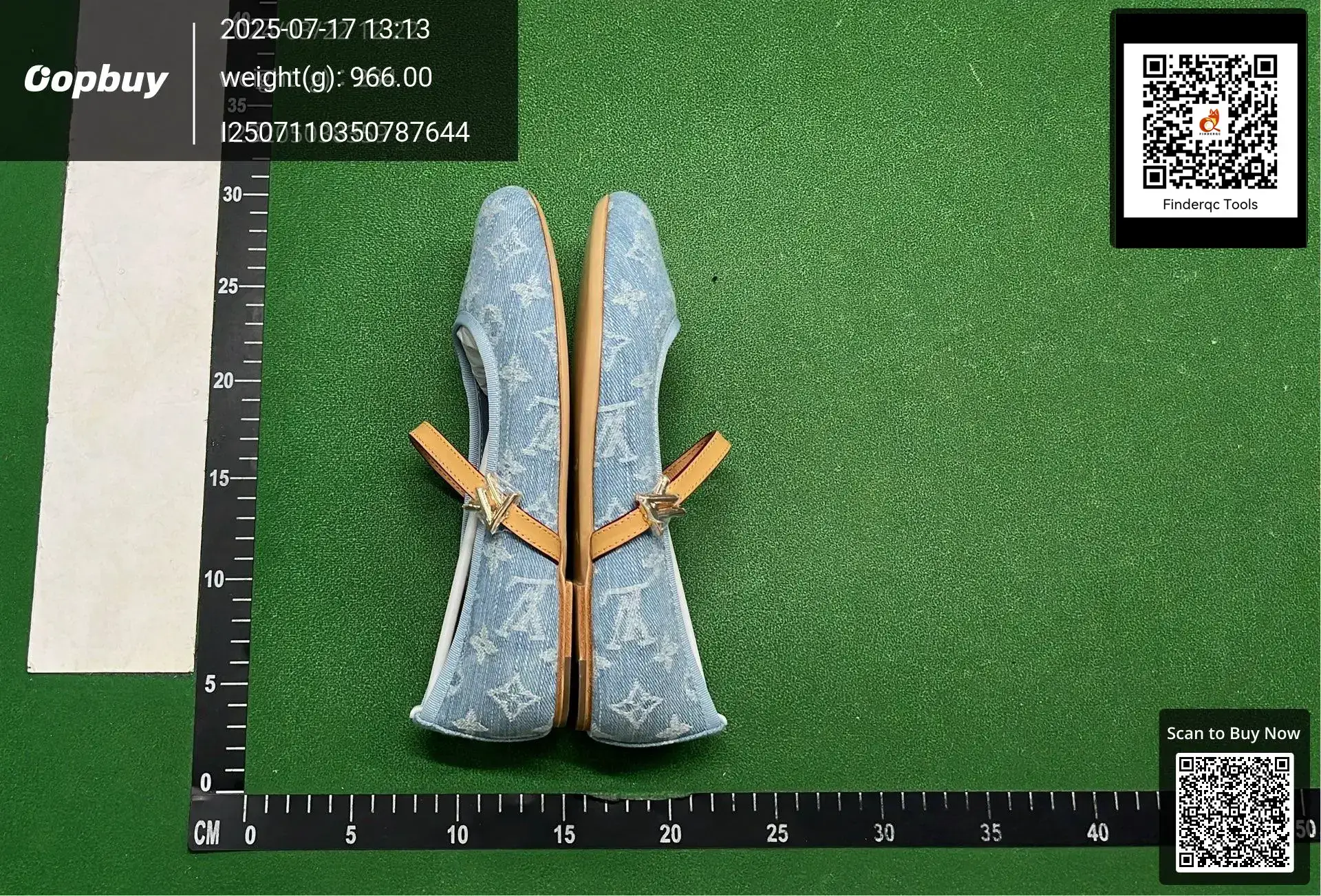 2024 Summer New Denim Denim Blue Ballet Flat Shoes Women's Metal Buckle Round Toe Girls' Single Shoes Leather Shoes