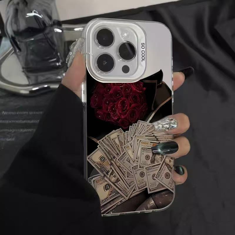 Money Rose Is Suitable for Apple 17Promax Mobile Phone Case, Personalized Vitality Case Iphone16/15/14 Cross-Border 13