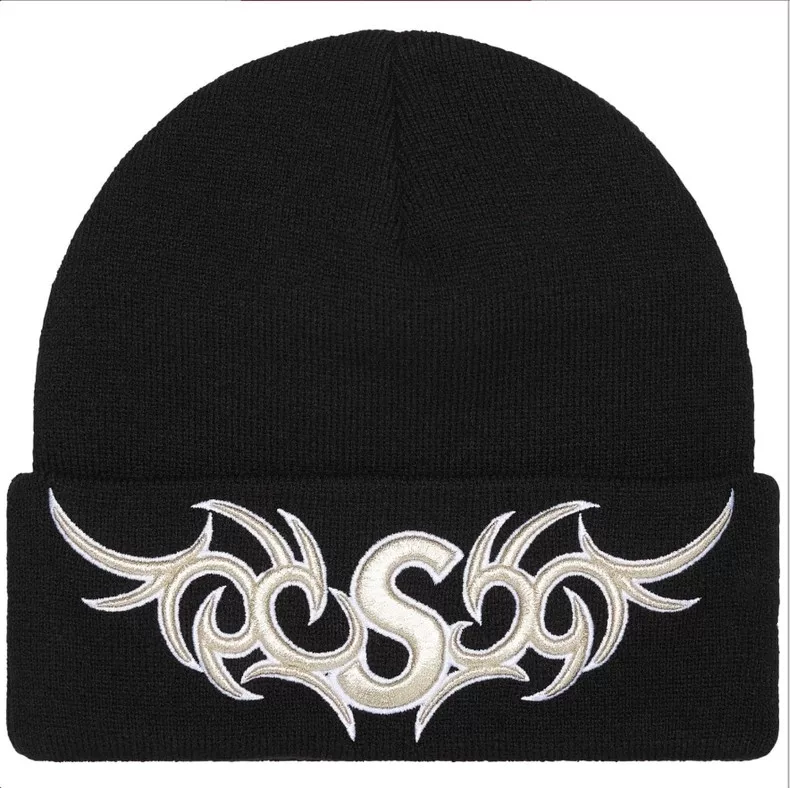 渠道货ZLOT 25FW S Logo Beanie图腾部落刺绣 冷帽 针织帽 毛线帽