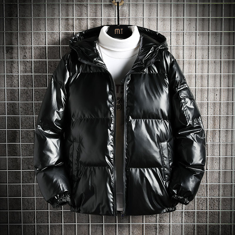 Winter New Cotton Jacket for Men, Trendy Brand, Thickened and Fleece-Lined Cotton Coat, Trendy 2025 Large Size Short Glossy Thick Outerwear