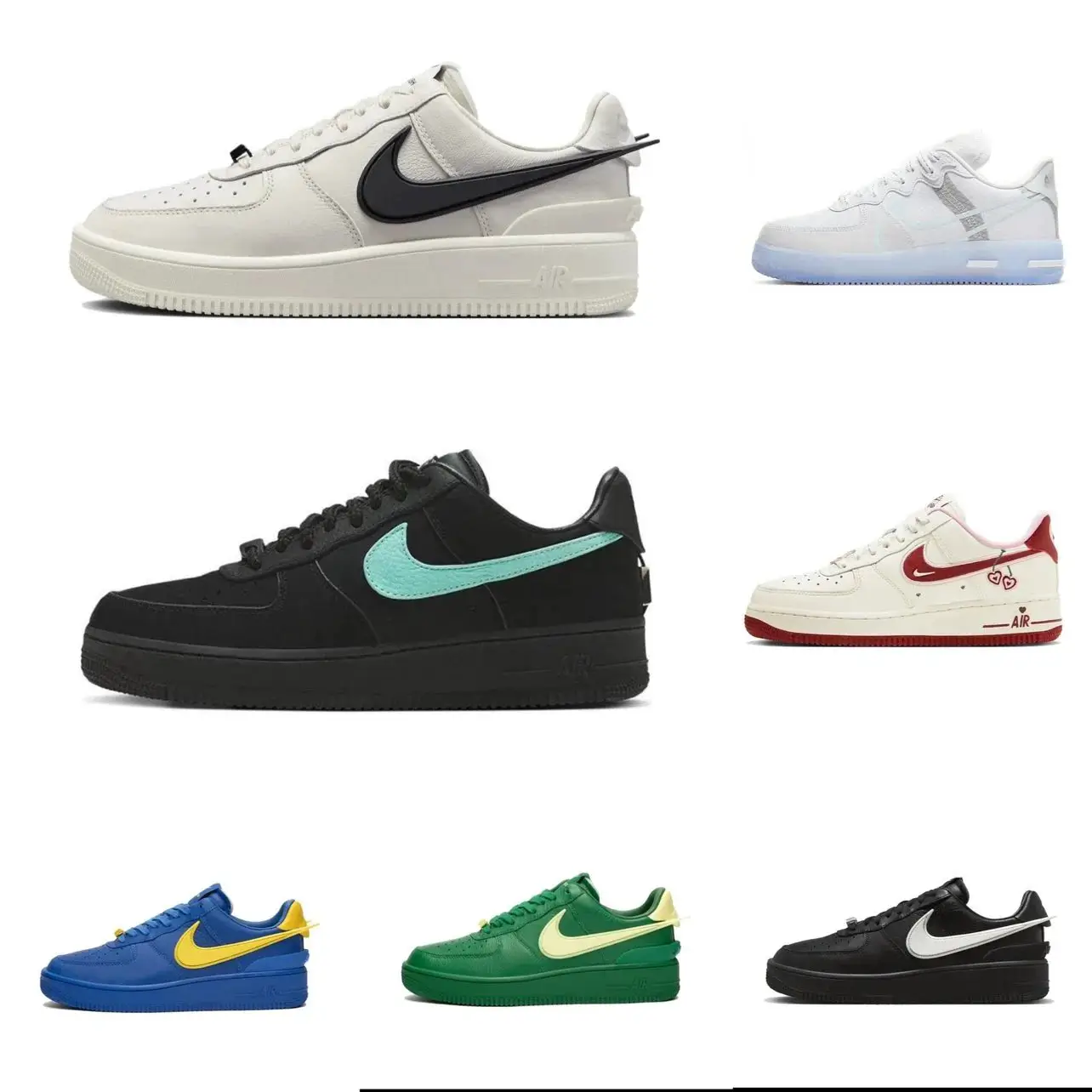 CF White Green AMB Retro Simple Comfortable Shock Absorption Anti-skid Wear-resistant Low Top Life Casual Sports Hundred Couple Board Shoes Basketball Shoes