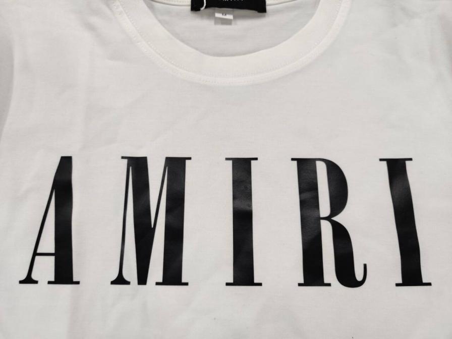 24 new fashion brand AMIRI short-sleeved men's and women's letters cotton round neck loose printed couple T-shirt European and American Foreign trade t QC