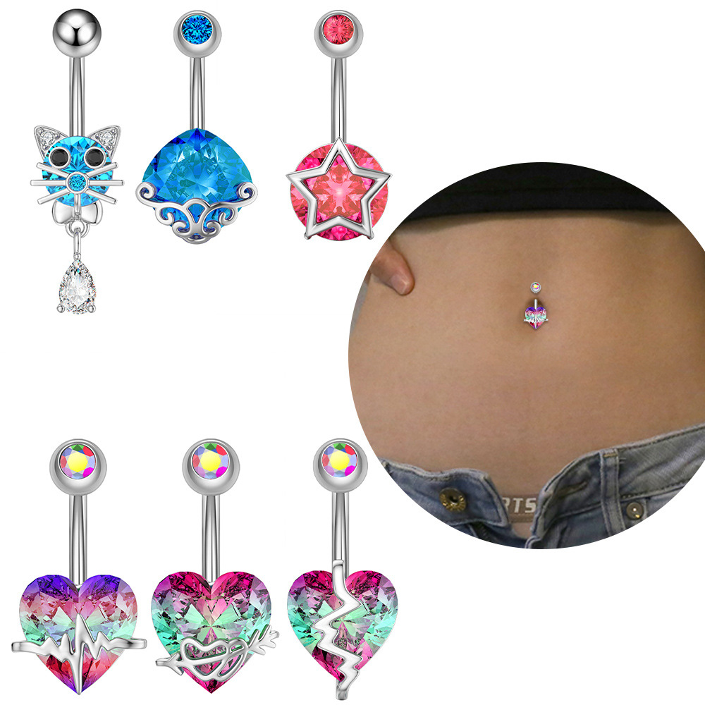 Cross-border e-commerce Europe and the United States new belly button ring factory direct belly button nail puncture jewelry online wholesale