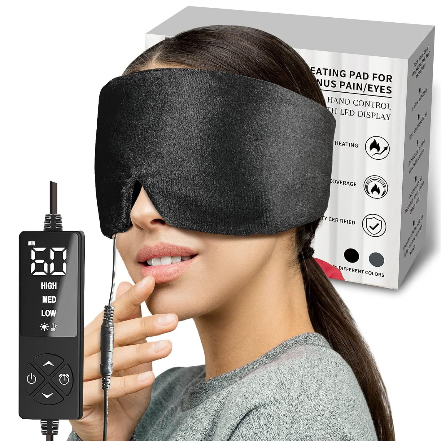 Cross-Border Hot-Selling Head-Wrap Type Electric Heating Eye Mask, Light-Blocking, Non-Pressing on the Eyes, Graphene Heating Eye Mask, Hot Compress Steam Eye Mask