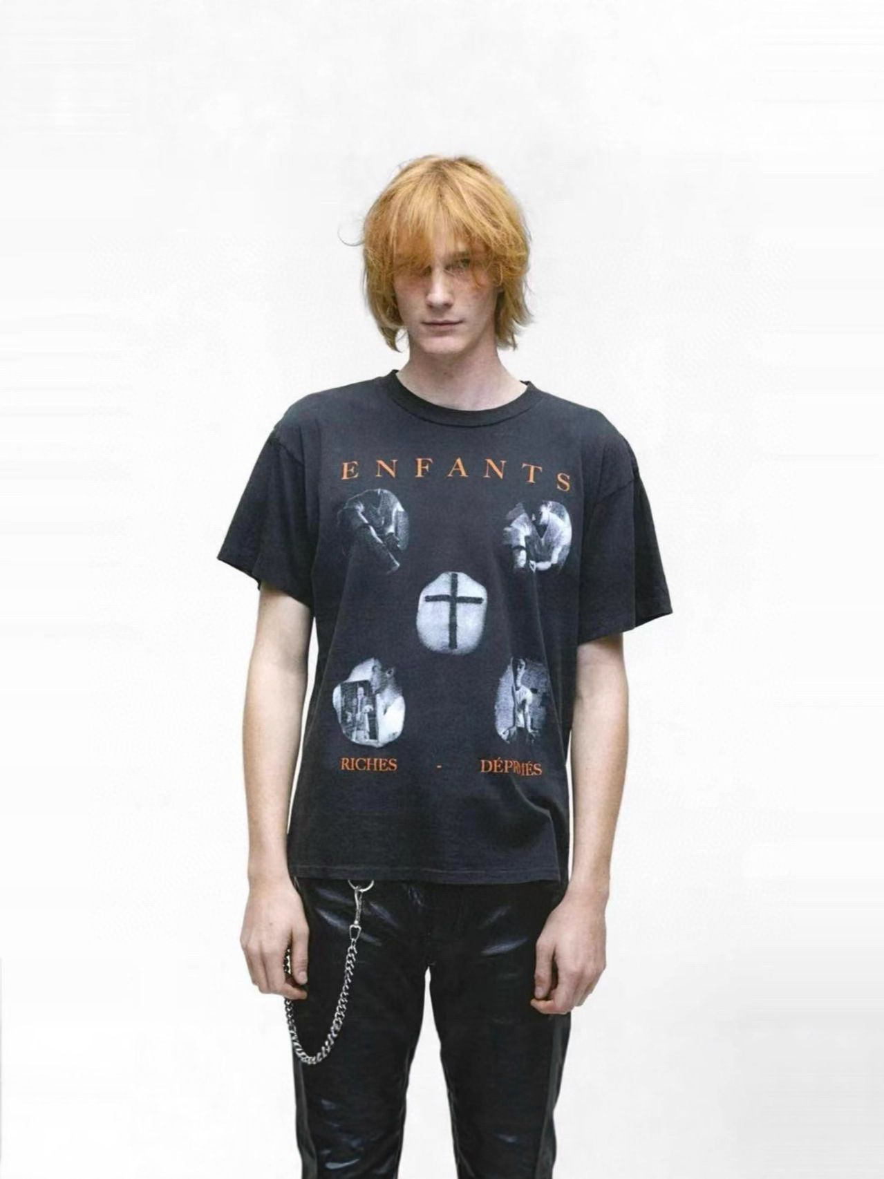 Erd Melancholic Rich Second-Generation Anesthetic Washed Distressed Short-Sleeved T-Shirt for Men and Women, American Trendy Brand High Street Casual