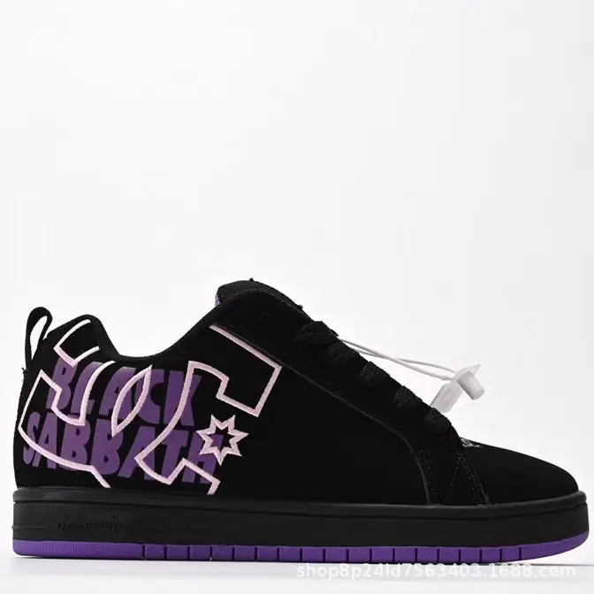 Putian Shoes Export Dc Sneakers Oversized Sports Shoes Seaction Men's and Women's Casual Versatile Shoes Commuter Shoes Black and Purple