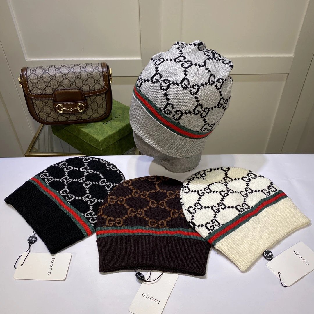 Gucci Monogram Knit Beanies