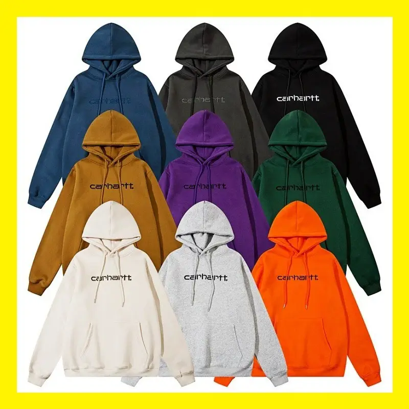 Carhartt Classic Letter Embroider Loose Hooded Fleece Hoodie Sweatshirt Cargo Pants Short-Sleeved t