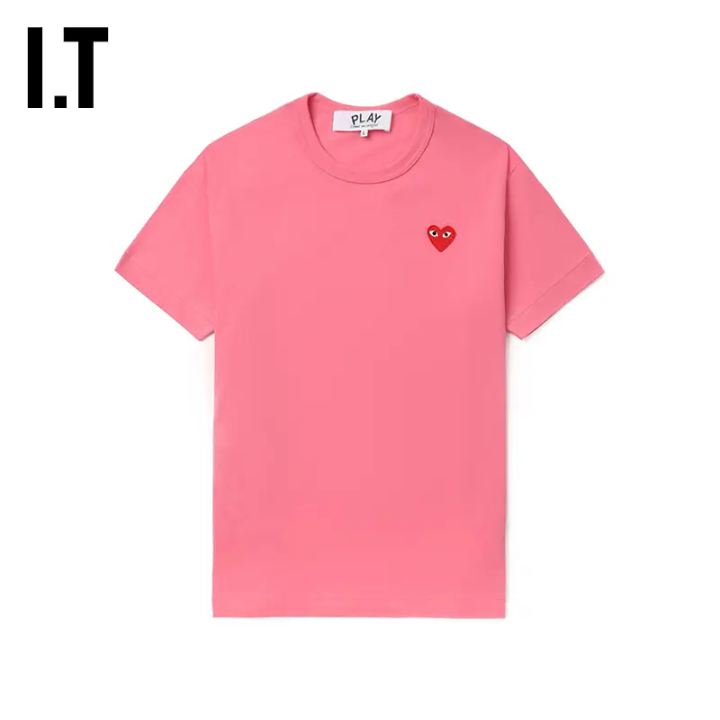 It Cdg Play Comme Des Garcons Kawakubo Rei Couple Heart Logo Decorated Short Sleeves T-Shirt