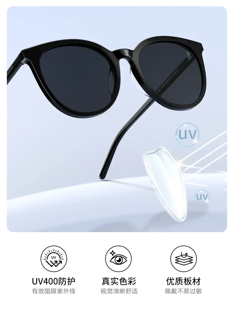 Parson 2025 New Sunglasses for Women Fashion Classic Round Frame Plate Black Super Anti-Uv Sunglasses for Men 7825