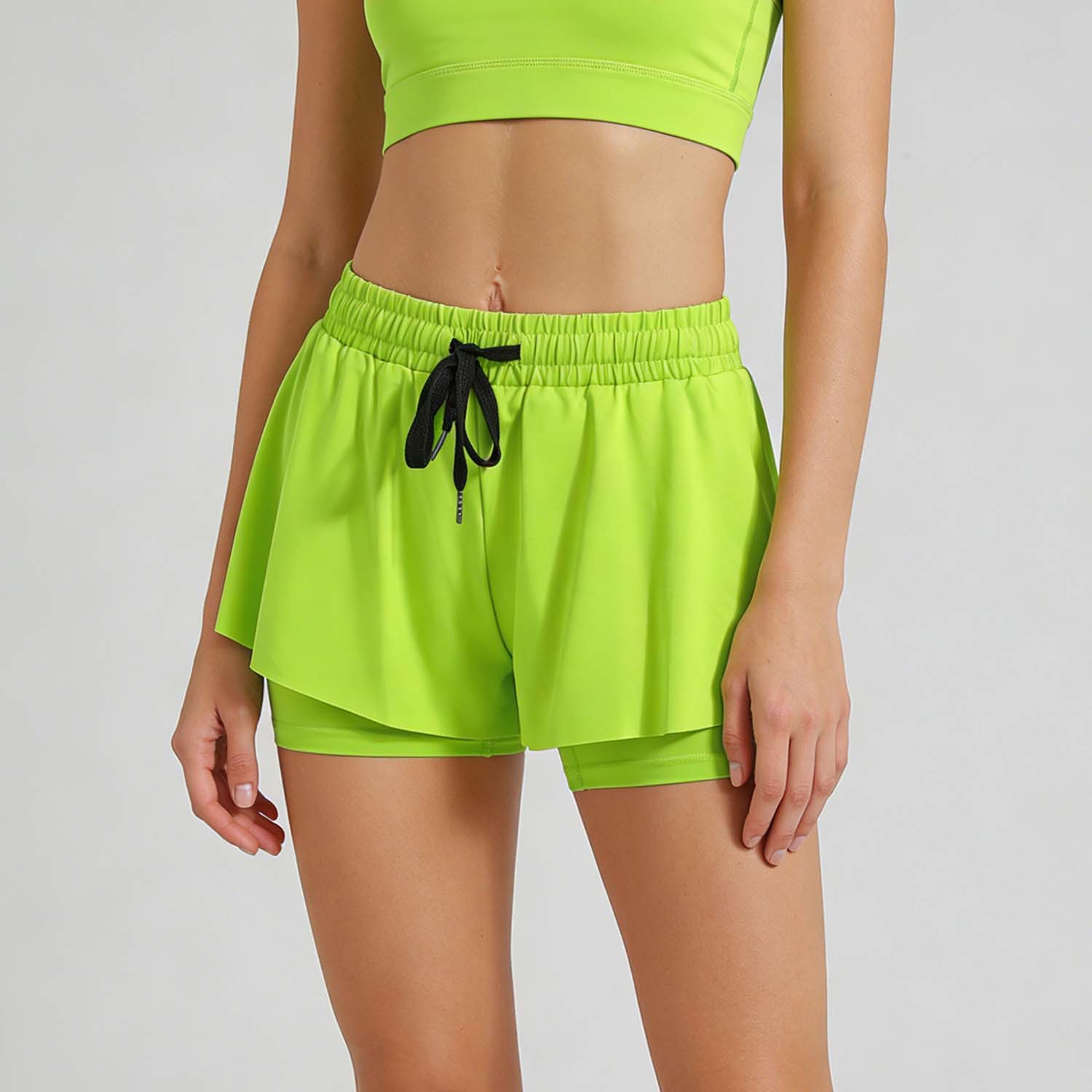 Cross-Border Tennis Yoga Shorts for Women, Summer Anti-Exposure Quick-Dry Fitness Pants, Marathon Running Sports Pants