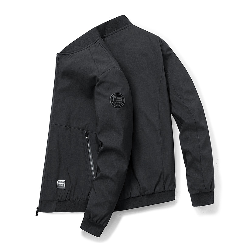 Cross-Border Live Broadcast Popular Spring and Autumn Jacket Men's Coat with Stand Collar Korean Style Youth Baseball Jacket Sports Casual Winter Fleece-Lined
