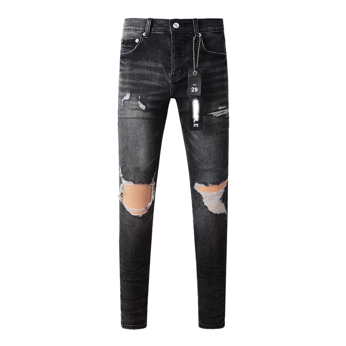 PUR jeans pants torn jeans American high street ripped black jeans