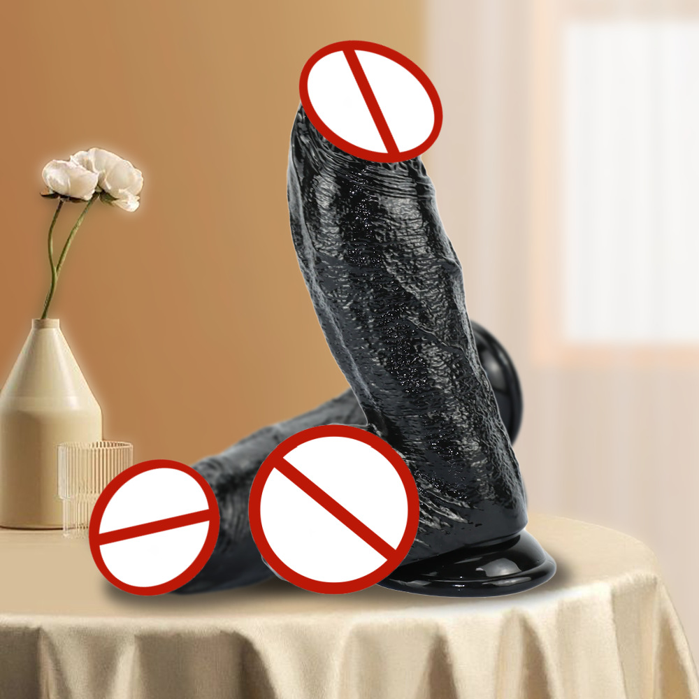 Black Extra-Large Realistic Dildo for Gay Men, Extra-Large Fake Penis for Women, G-Spot Stimulation, Large Flesh-Colored Sex Toy
