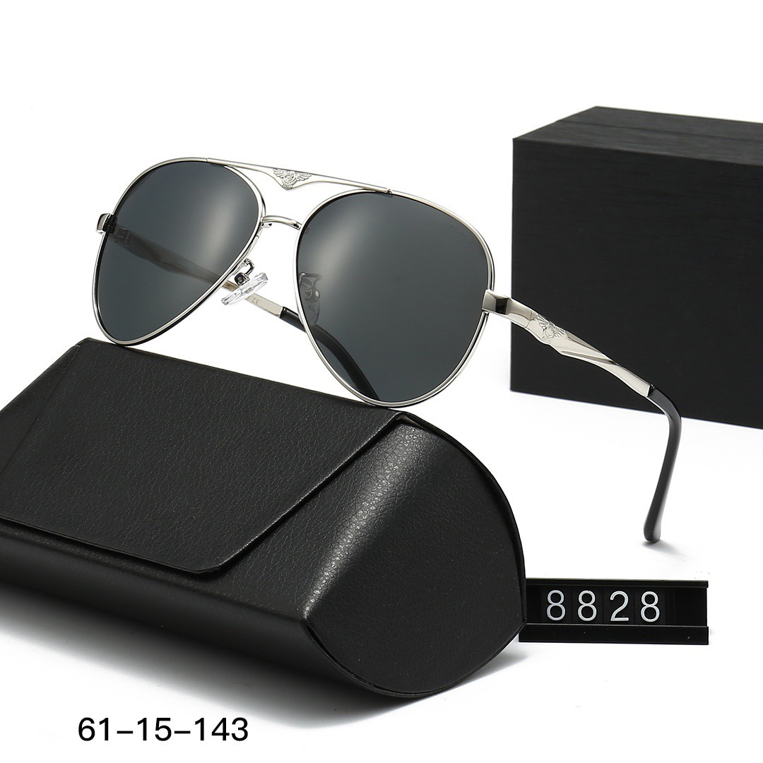 Foreign trade wholesale new metal polarized sunglasses classic retro trendy round frame frog glasses large frame sports glasses