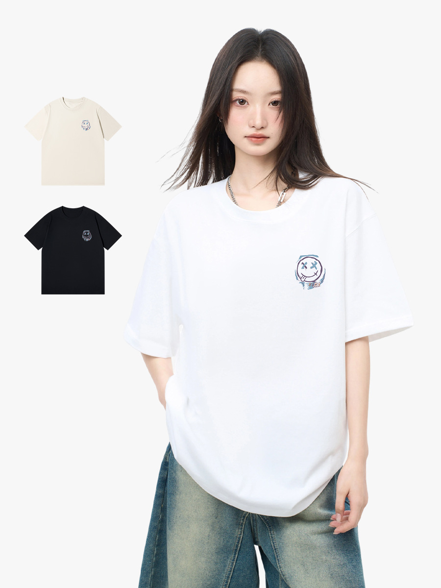 Niche Pure Cotton Short-Sleeved T-Shirt for Women Summer Loose 230g Pure Cotton Breathable Women's Top Casual Inner Layering Shirt