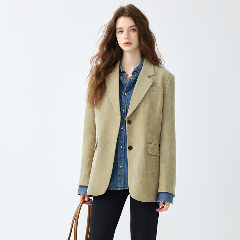 High-End, Stylish, Versatile Velvet Blazer for Women, 2025 Autumn and Winter New Thick Design Small Suit