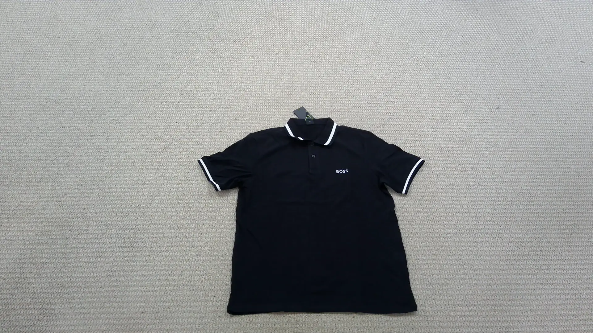 BOSS Polo Shirt Black White Trim