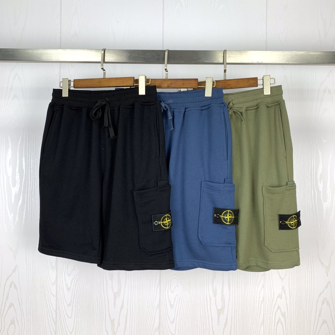 Stone Compass Badge Embroidered Sweatpants European and American Functional Sports Casual Pants Loose Men's and Women's Drawstring Shorts
