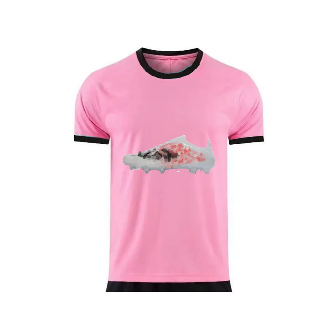 Pink T-shirt with soccer cleat graphic