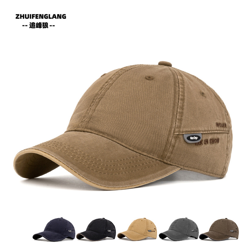 Cross-border Cotton solid color baseball cap men's curved brim peaked cap spring and summer outdoor leisure sun hat golf hat