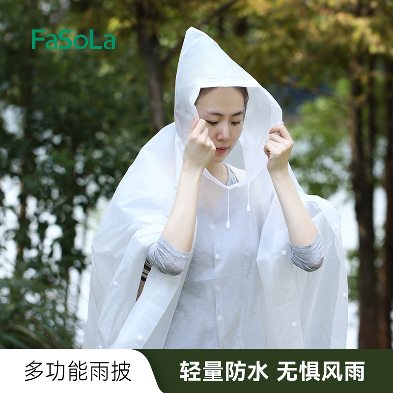FaSoLa Raincoat Outdoor Hiking Long Cloak Portable Waterproof Full-body Rainstorm Protection Poncho for Men and Women