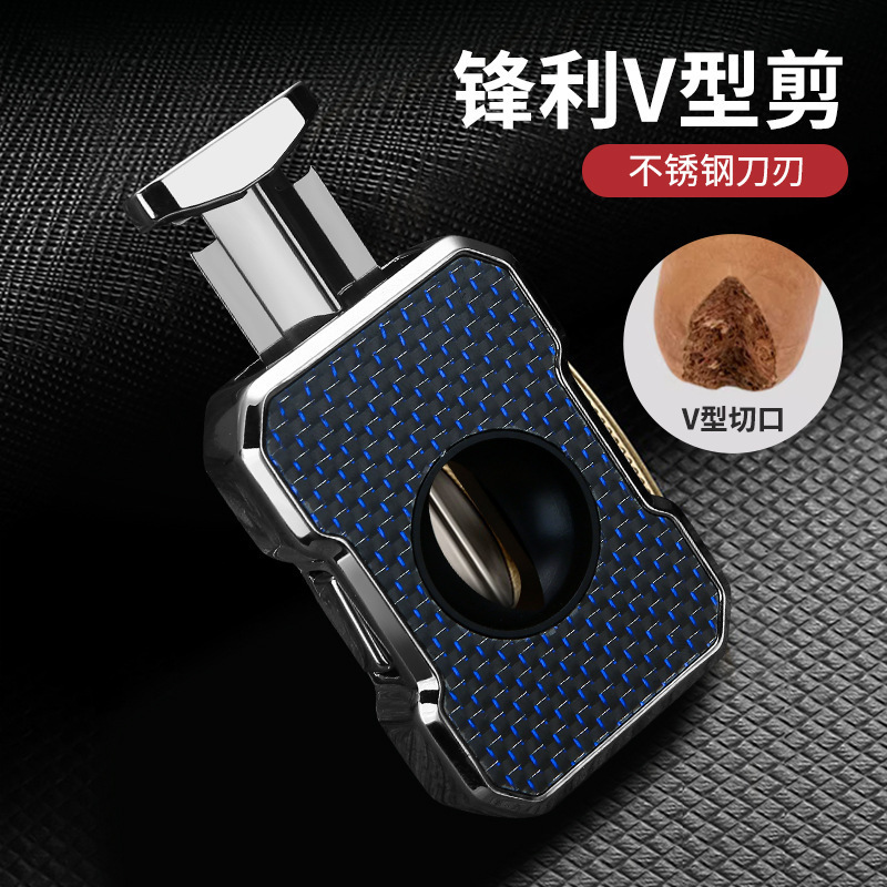 Baicheng Metal V-Shaped Cigar Cutter Accessories Spring Scissors Portable Sharp High-End Cigar Scissors Cigar Cutter