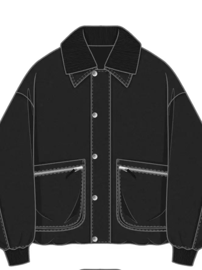 Black padded jacket with zip pockets