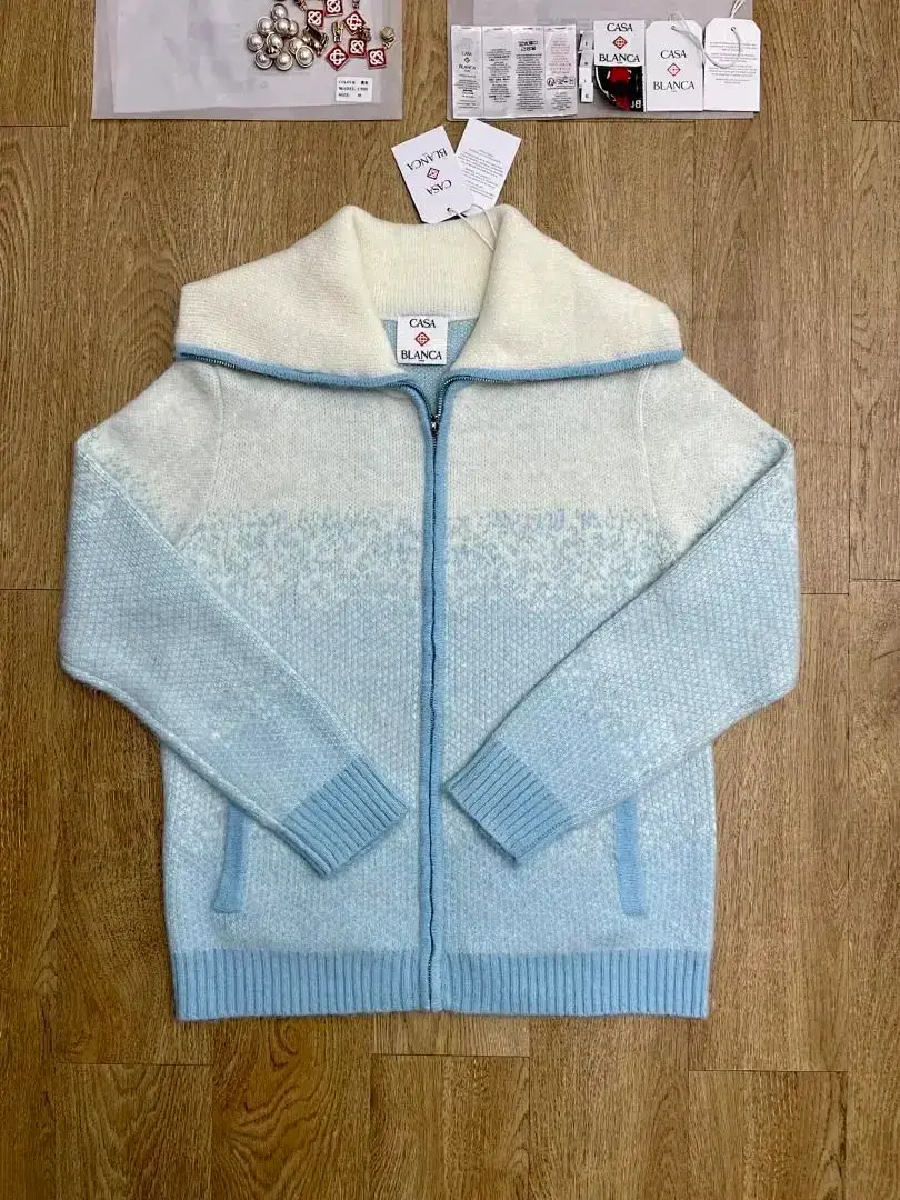 CASA BLANCA Ombre Zip Cardigan