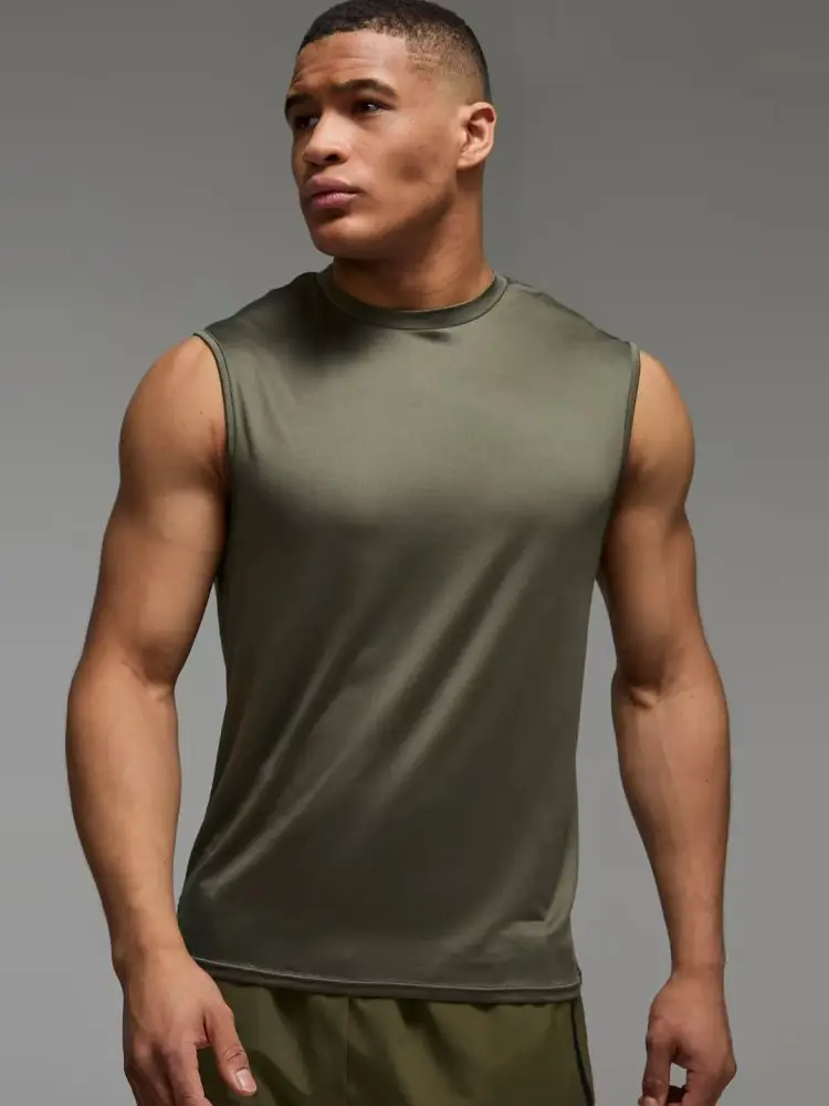 Boohooman Men's Fitness Vest American Style Solid Color Sleeveless Summer Quick-Drying Breathable Moisture-Wicking Anti-Odor