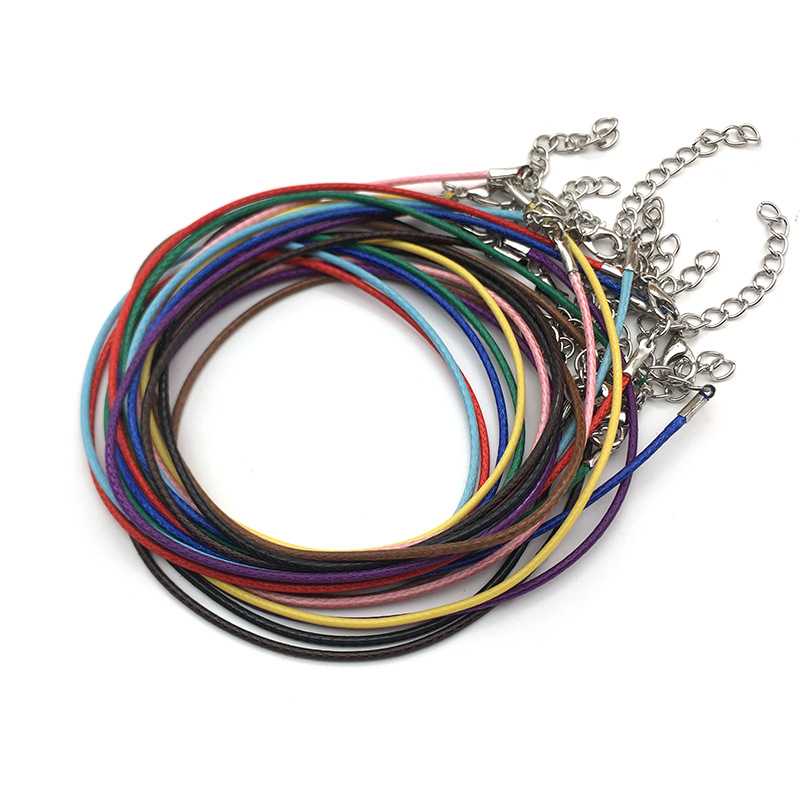 Wholesale 100 1.5mm South Korea wax rope necklace accessories leather rope chain DIY jewelry chain Amazon hot sale