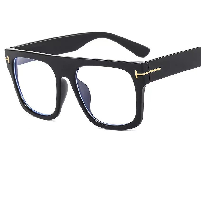 New fashion personality large frame anti-blue light glasses can be equipped with myopia simple fashion men's and women's European and American flat mirror cross