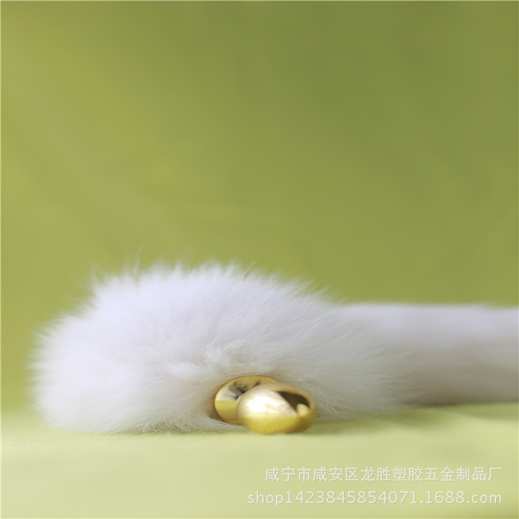 Sex toys factory wholesale White Fox Tail Golden anal plug backcourt alternative toys support one-piece delivery large size