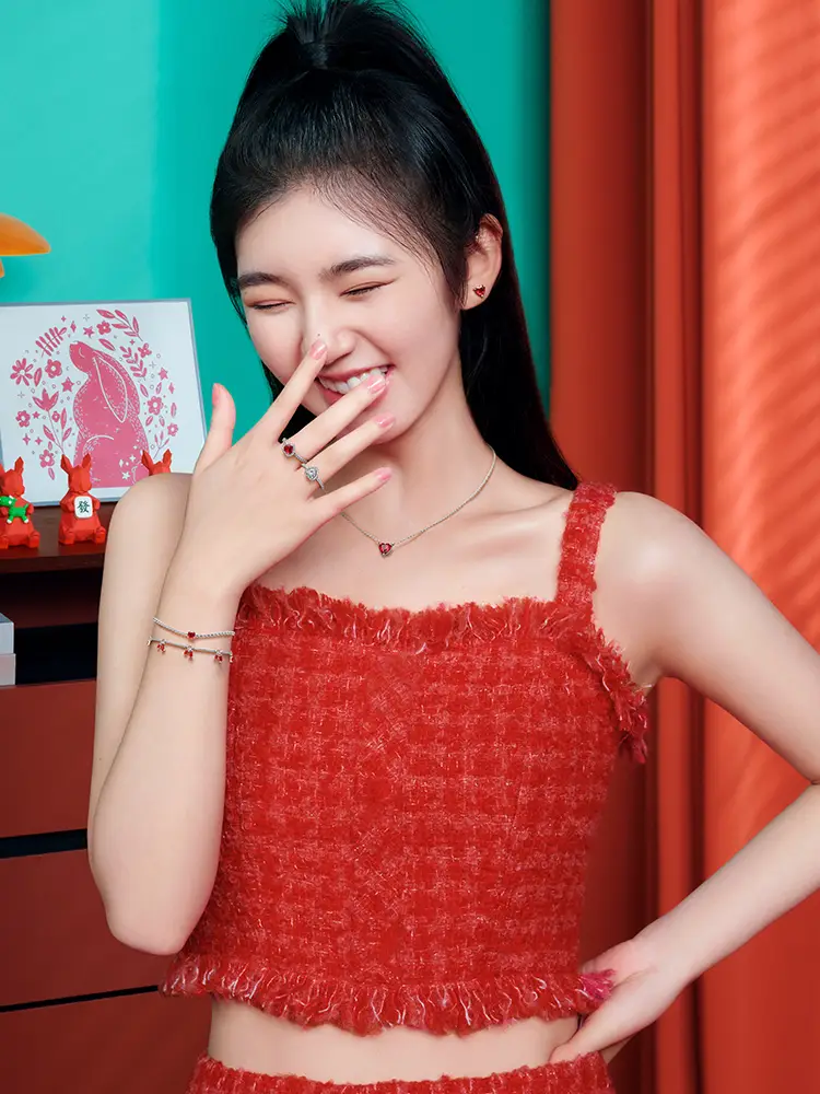 [Christmas Gift] Pandora Flame Heart Necklace Neck Ornament Earrings Suit Heart