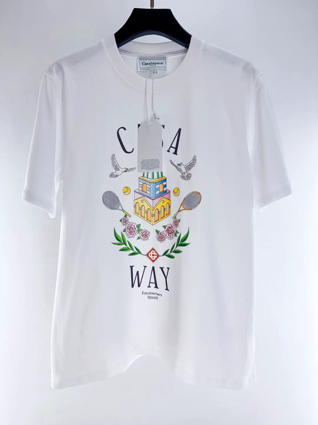 Casablanca Color-Blocked Letter Hand-Painted Short-Sleeved T-Shirt