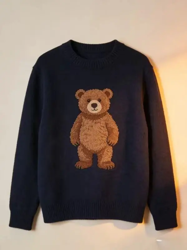 Men's Bear Crewneck Sweater卡通熊毛衣 P