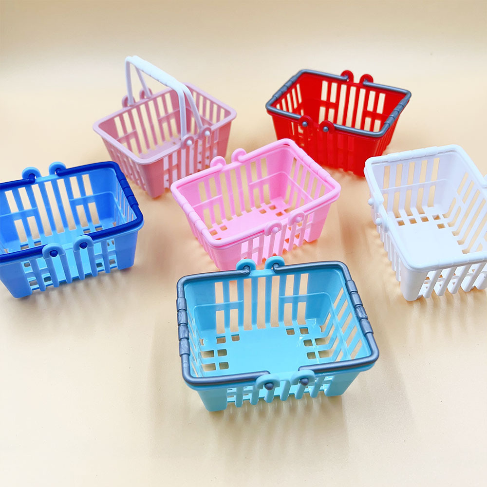 Play house toy shopping basket portable basket diy handmade ornaments doll house decoration basket bath basin soap