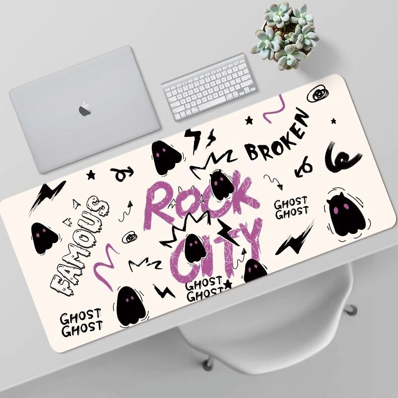 Cute Ghost Mouse Pad Oversized Girl's Desk Keyboard Pad Desk Cartoon Wrist Pad Table Mat Mouse Pad