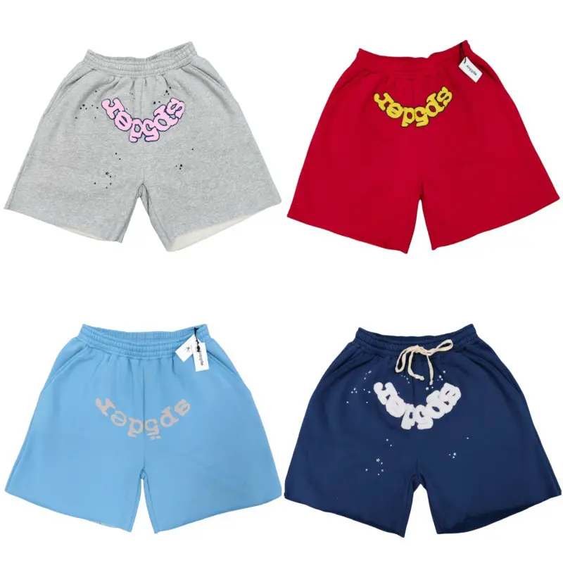 European and American Fashion Sp5der Short Pants 555555 Spider Letter Loose Outer Wear Sports Shorts Men's Summer Cross-border Direct Supply