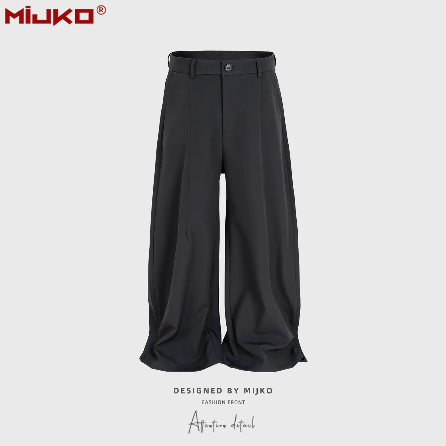 American retro Gray Niche style Design pants Unisex Deconstruct Patchwork Wide Leg High Street Style Casual Pants